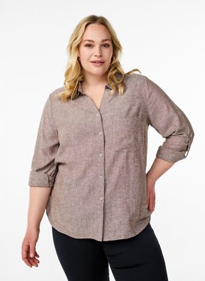 Zizzi, MIT 3/4-ÄRMELN - Hemdbluse - fossil