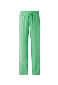 Lichtgroene, vloeiende broek met een trekkoord in de taille. Glad textuur, rechtbenig ontwerp, geschikt voor casual kleding.