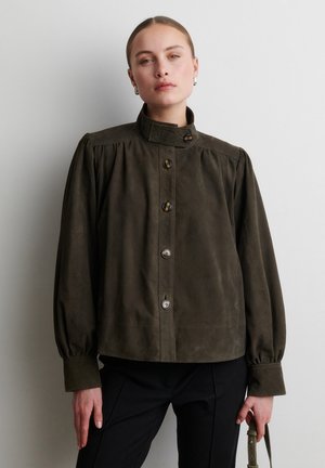 Second Female, Leather jacket - black olive
