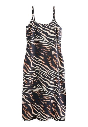 REGULAR FIT - MIDI SLIP SUMMER - Vapaa-ajan mekko - black animal
