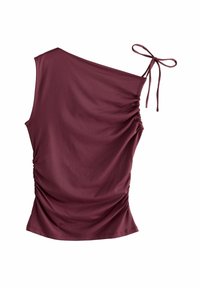 SOFT TOUCH RUCHED SLEEVELESS - Toppi - burgundy red