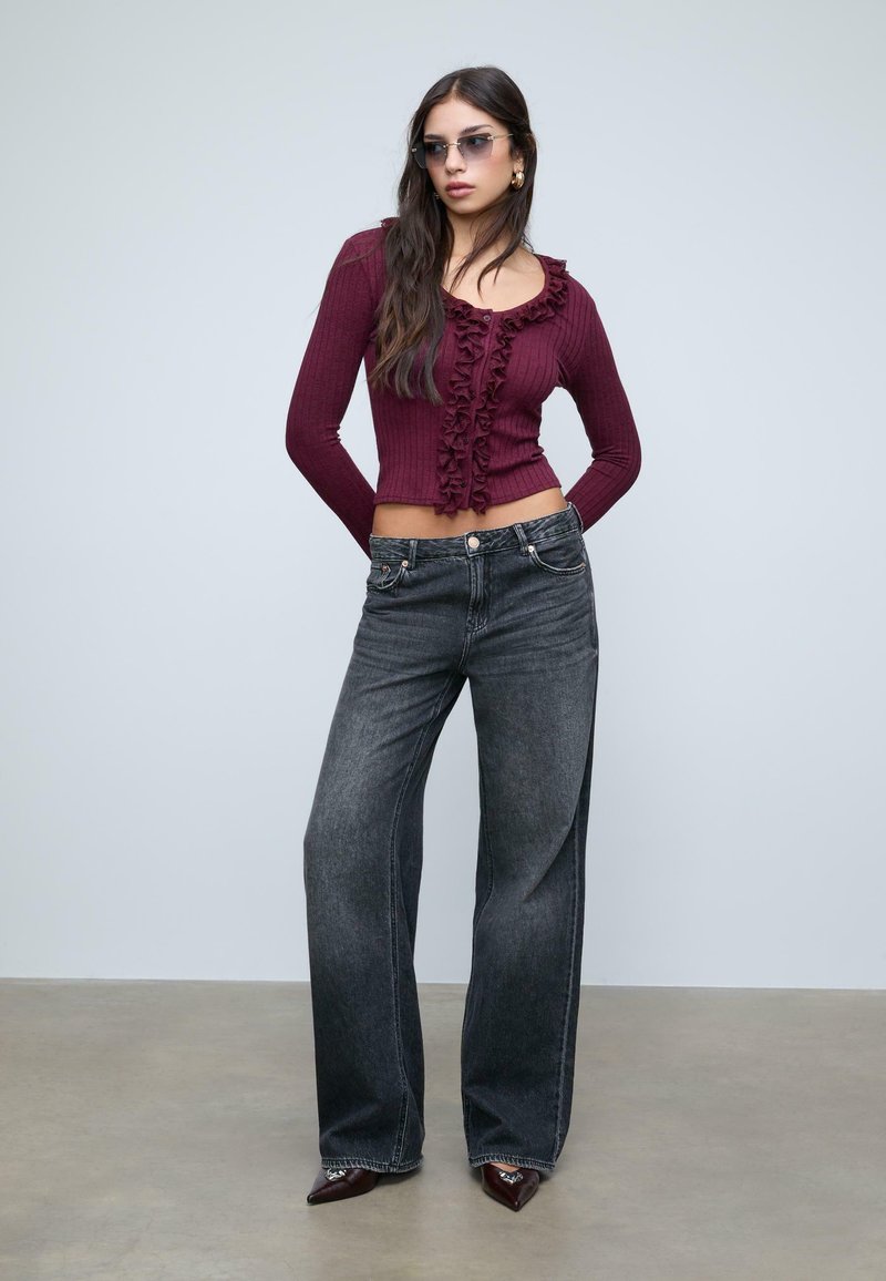 Stradivarius Kardigán - bordeaux