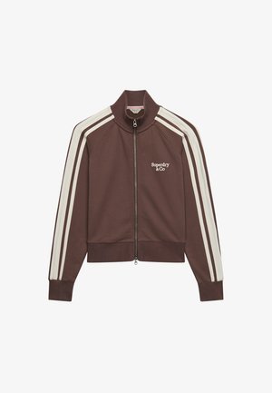 Superdry & Co, SUPERDRY SIDE STRIPE TRACK TOP.. - Sweater met rits - bracken brown