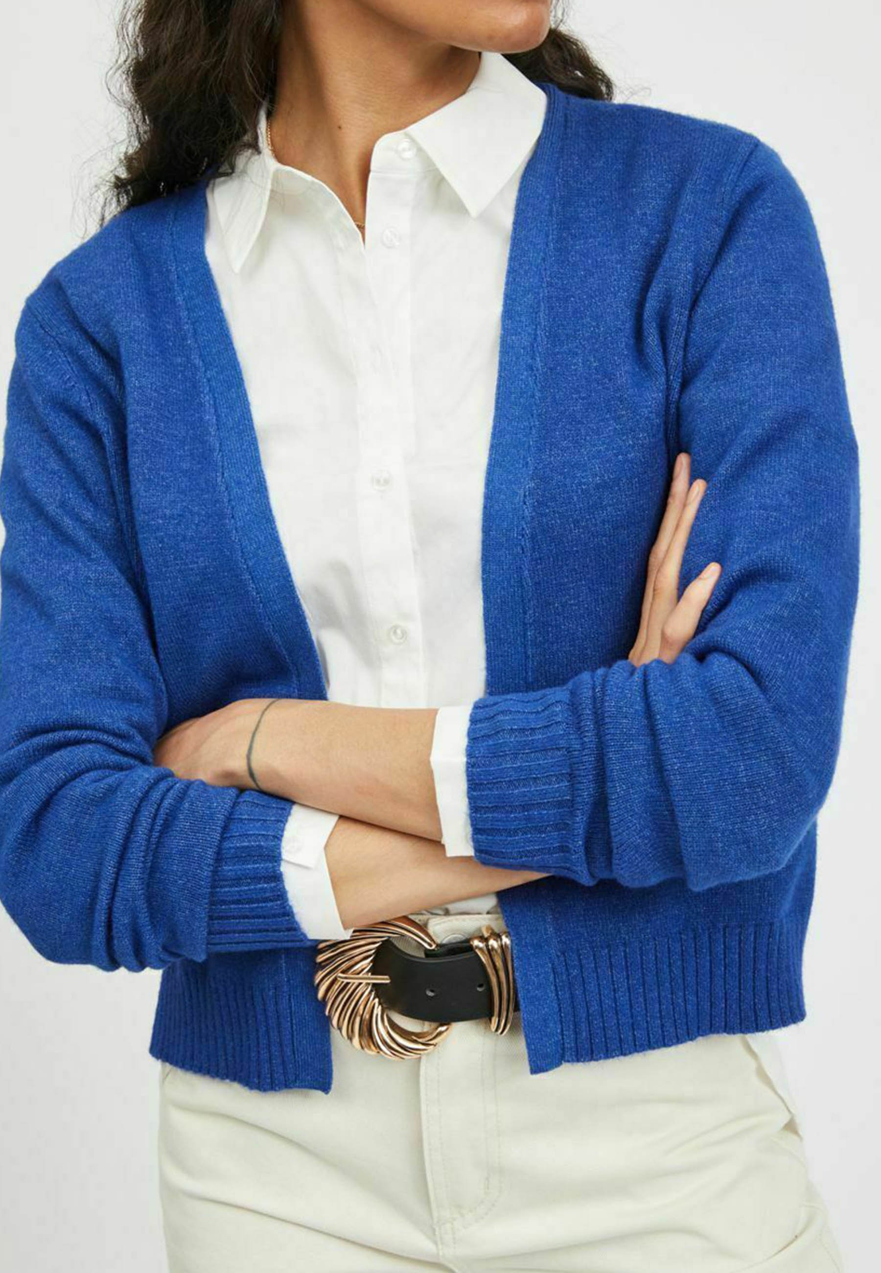 VILA VIRIL SHORT CARDIGAN - Vest - mazarine blue/koningsblauw - Zalando.nl