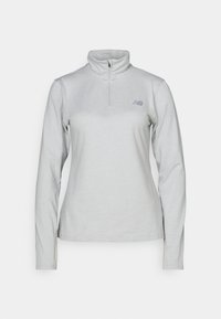 ESSENTIALS SPACE DYE QUARTER ZIP - T-shirt à manches longues - ash heather