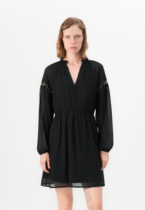 VIGALO V NECK SHORT DRESS - Robe de jour - black