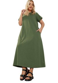 Yours Clothing DRESS - Trikoomekko - khaki