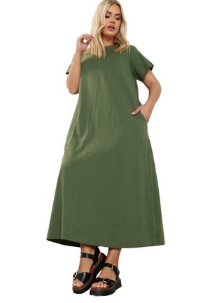 Yours Clothing DRESS - Vestito di maglina - khaki