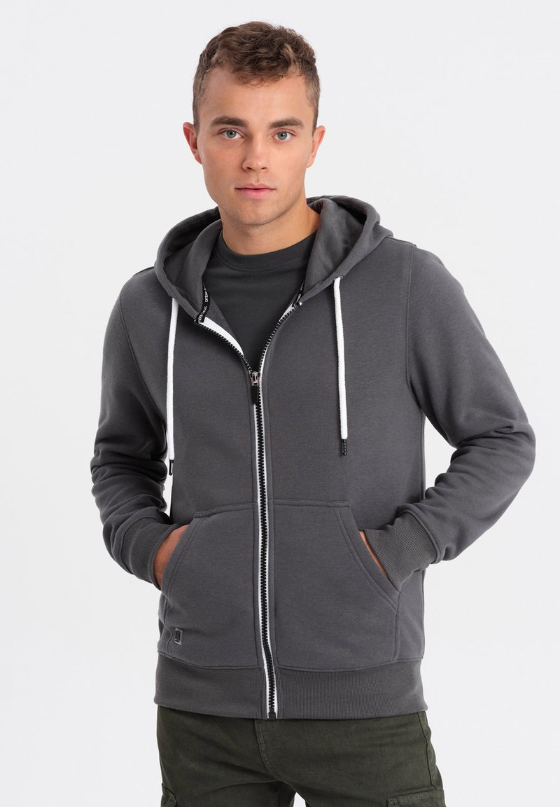 Ombre Mikina na zip - dark grey