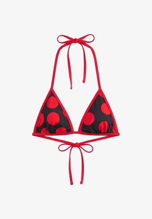 PULL&BEAR, POLKA DOT TRIANGLE - BIKINI TOP - Haut de bikini - red