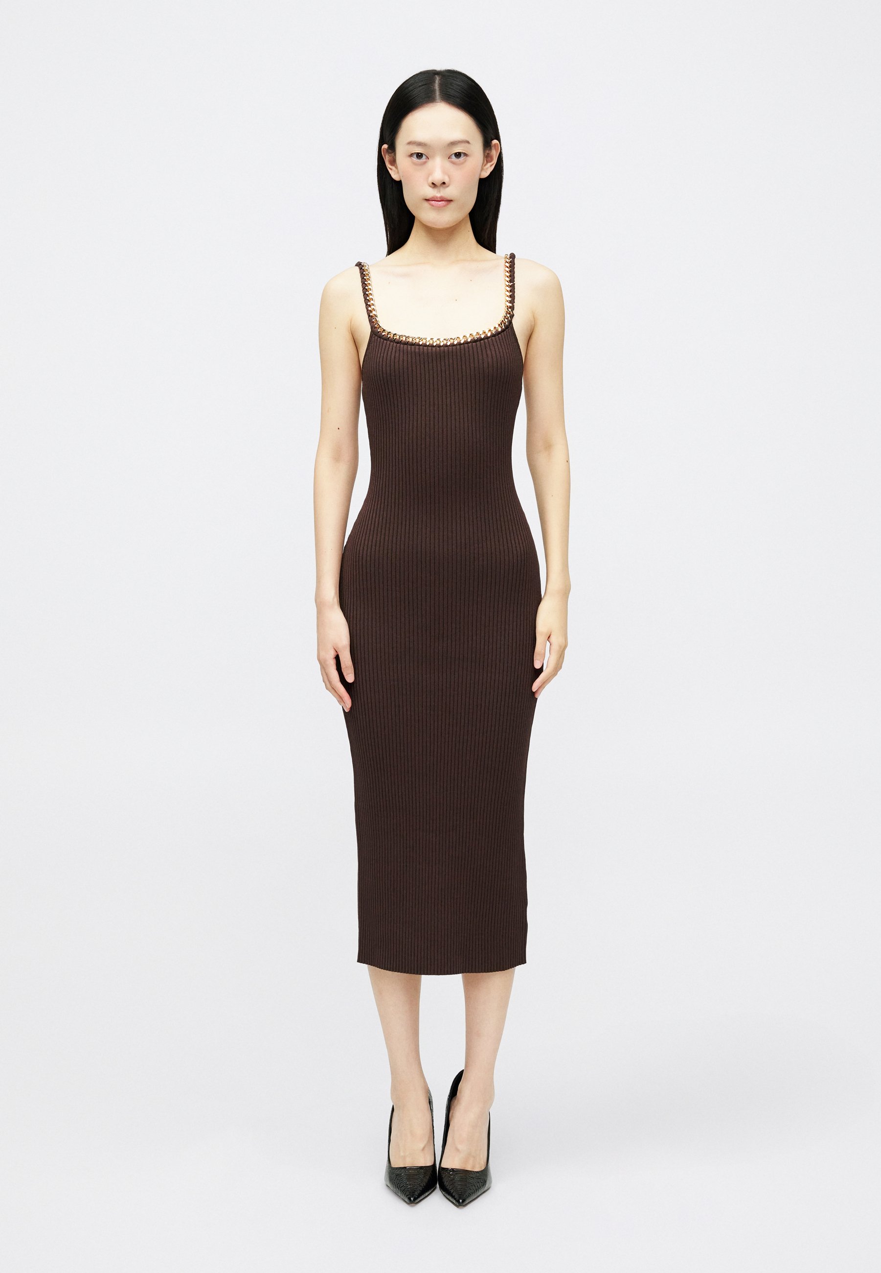 Kors Chain Neck Abito Lungo Michael Kors Michael Kors Chain Pleated Midi  Dress  UFO No More