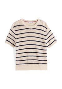 POINTELLE - T-shirt imprimé - ivory petal/dark night navy