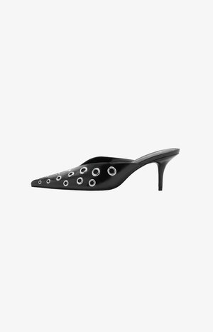 Mango Šľapky na opätku - black