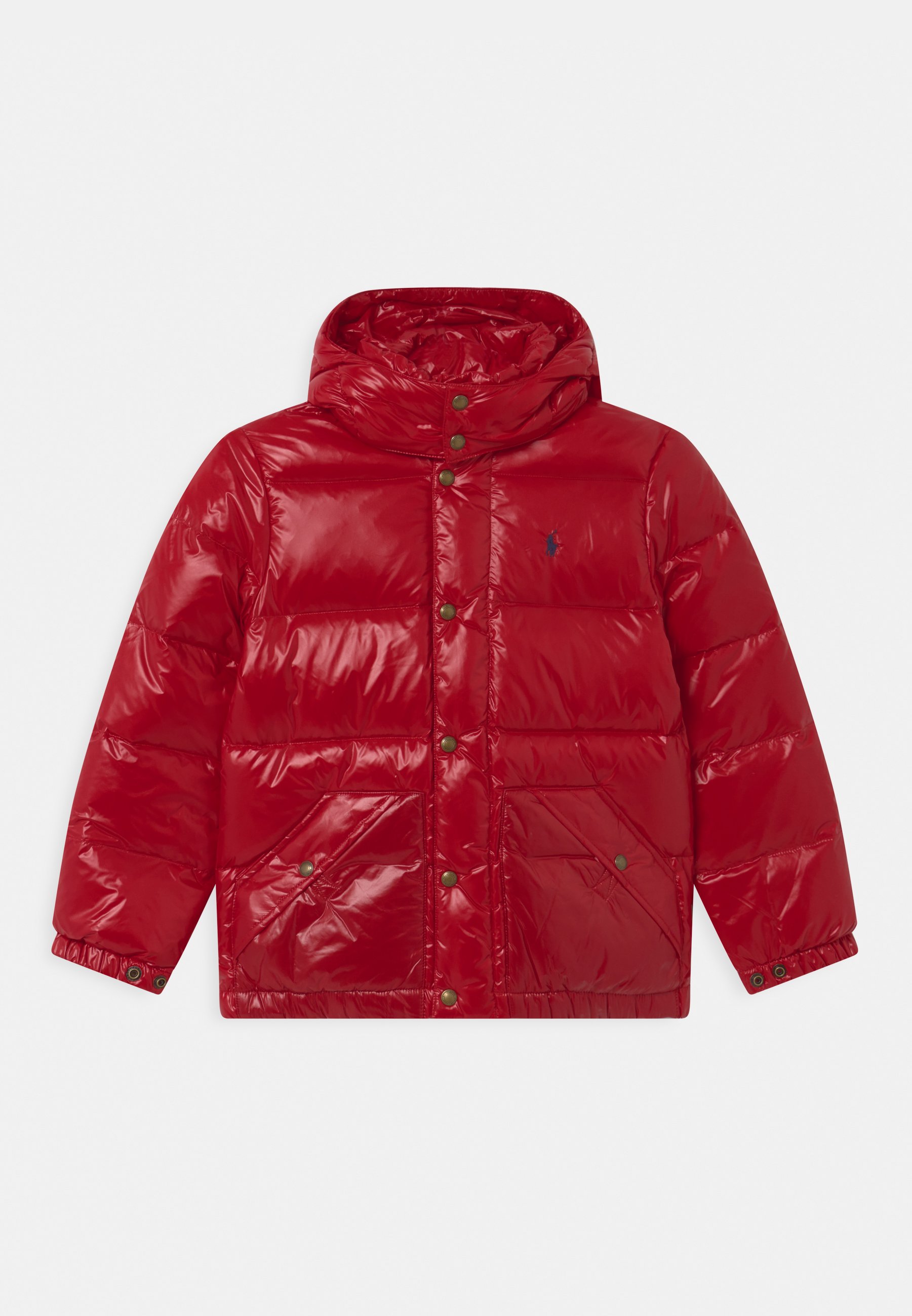 all red polo jacket