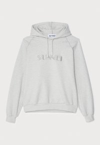 HOODIE BIG LOGO EMBROIDERY UNISEX - Kapuutsiga pusa - light grey melange