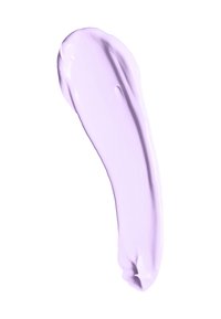 Tache de peinture lavande, texture lisse, finition brillante, forme incurvée avec une légère pointe, sans motifs ni accents visibles. Fond blanc.