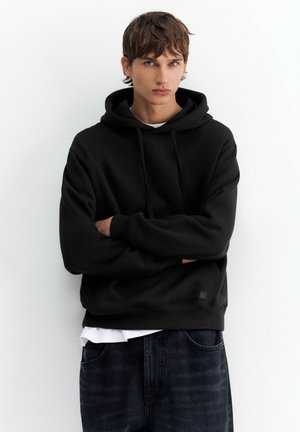 PULL&BEAR, BASIC - HOODIE - Kapuzenpullover - black