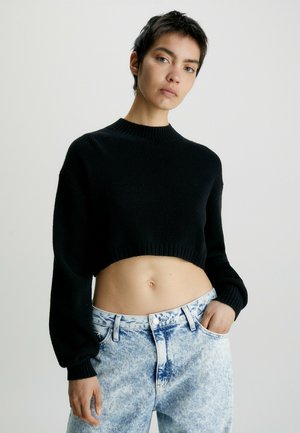 Calvin Klein Jeans CROPPED - Strickpullover - ck black