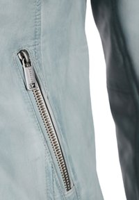 Mustang MIT KAPUZENE - Leren jas - grau