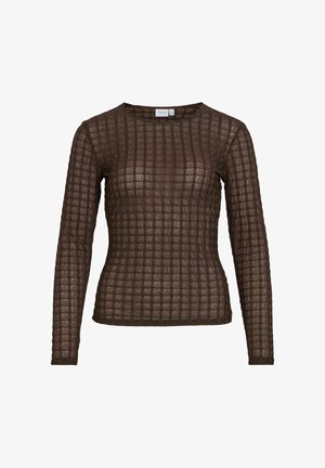 VILA, LONG SLEEVED TOP VIMIRANI ROUND NECK - Blouse - coffee bean