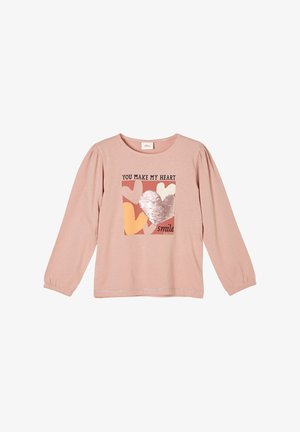 MIT PAILLETTENAPPLIKATION - Long sleeved top - rose