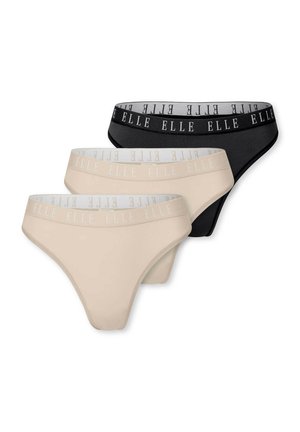 3-PACK - ELLE LOGO - Perizoma - black beige beige
