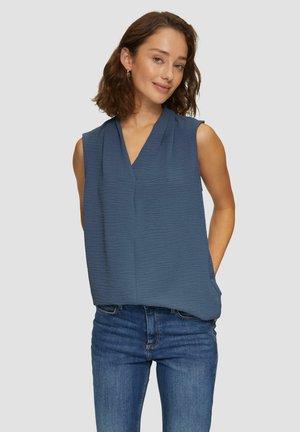 ÄRMELLOSE  MIT AUSSCHNITT - Blouse - blau
