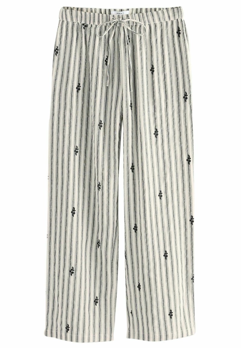 Next REGULAR FIT-WIDE LEG - Tygbyxor - black white stripe