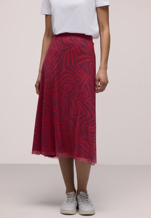 Street One GEMUSTERTER  - A-snit nederdel - rot