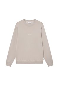 Lys beige hettegenser med rund hals og lange ermer. Har ribbestrikket kant og mansjetter, med "LES DEUX"-logo brodert i hvitt.