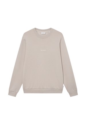 Heledbež ž sweatshirt ümmarguse kaeluse ja pikkade varrukatega. Omab ribalehega äärt ja mansette, valge tikandiga "LES DEUX" logo.