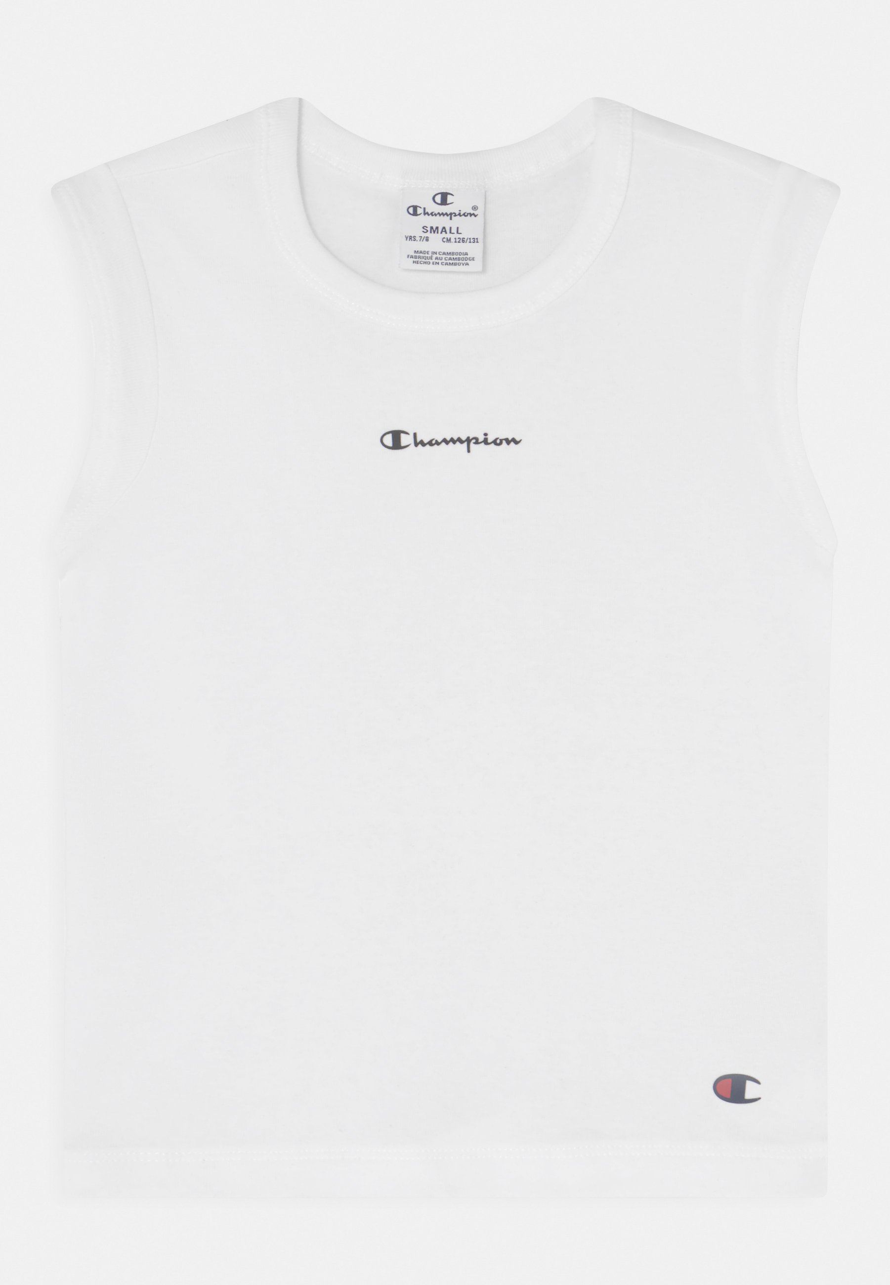 Champion American Classics Sleeveless Crewneck Unisex Basic Tshirt, Size: 5-6y, White