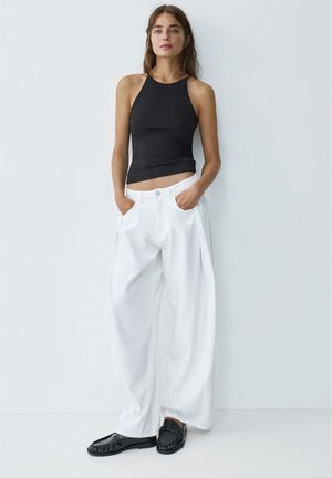 PULL&BEAR, HALTER WITH STRAPS AT THE BACK - TOP - Débardeur - black