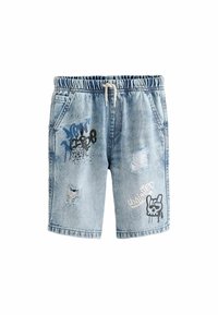 Next - GRAFFITI   - Denimshorts - light blue Miniaturebillede 1