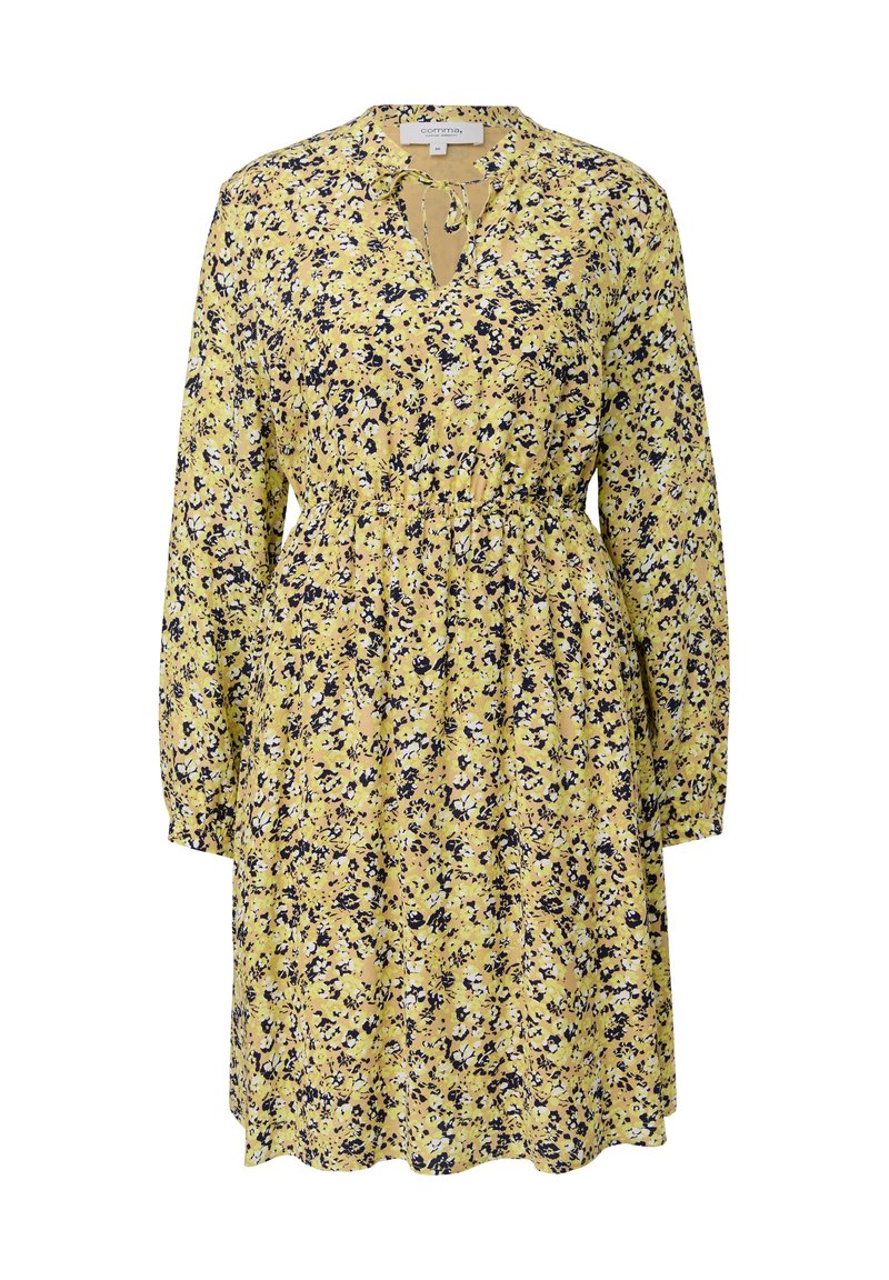 comma casual identity Jurk lichtgeel