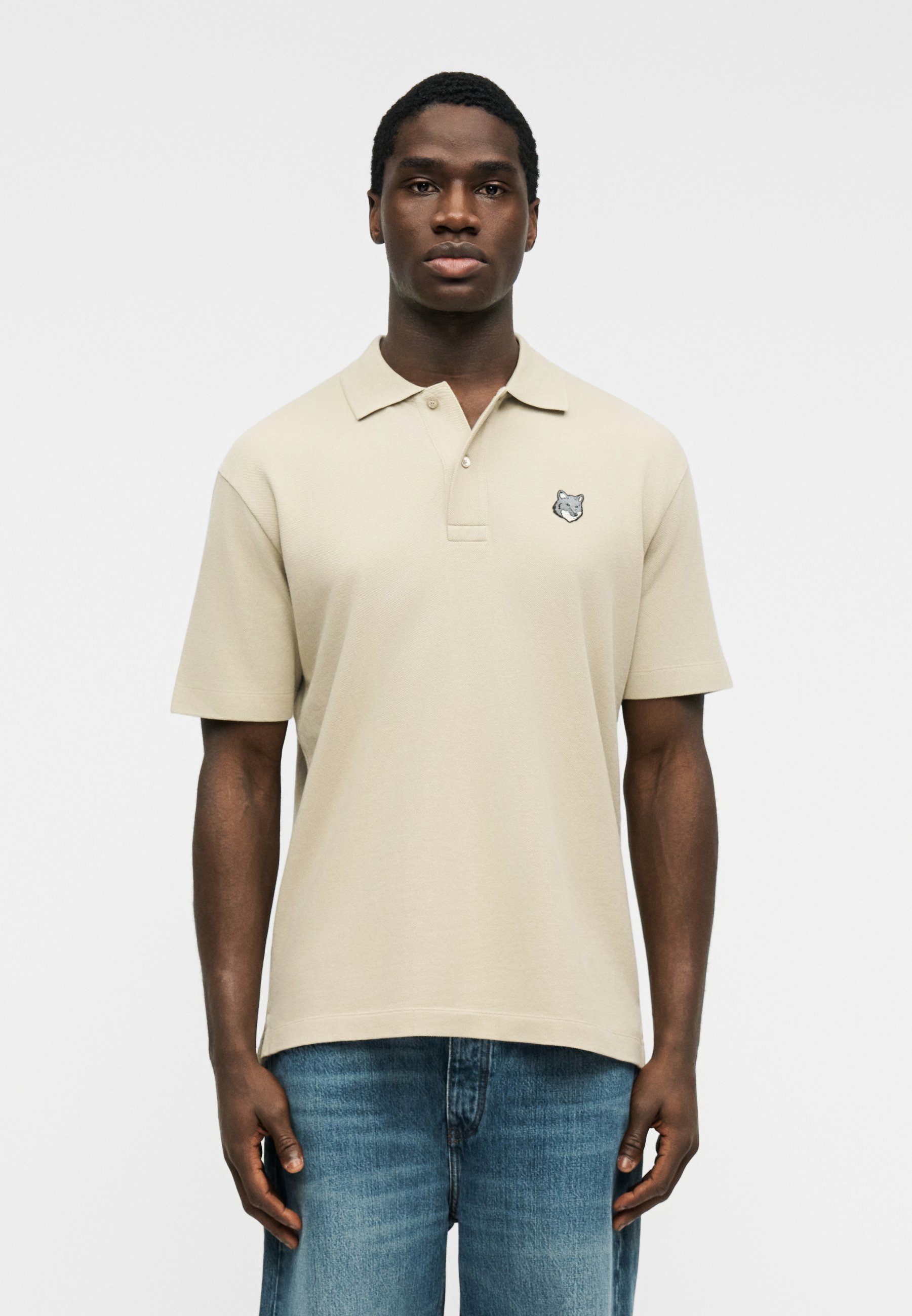 Maison Kitsuné FOX HEAD COMFORT - Polo shirt - tea leaf/taupe 