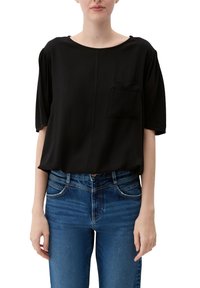 s.Oliver MIT DOBBY STRUKTUR - Blouse - schwarz