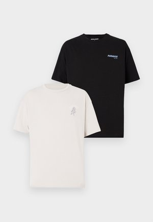 JJCHARGE PRINTED TEE CREW NECK 2 PACK  - T-Shirt print - moonbeam/black
