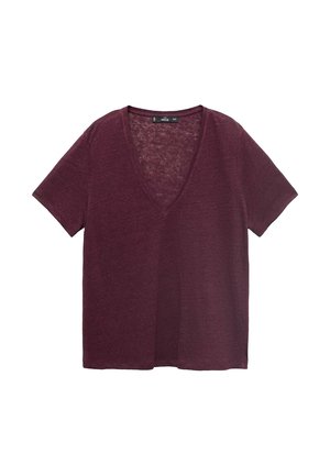 Mango Basic T-shirt - bordeaux