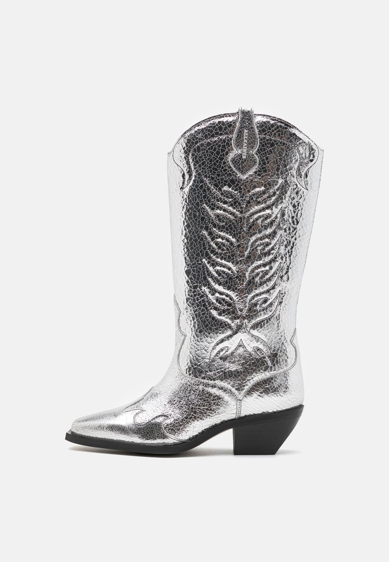AllSaints DOLLY - Kovbojské/motorkárske čižmy - metallic silver