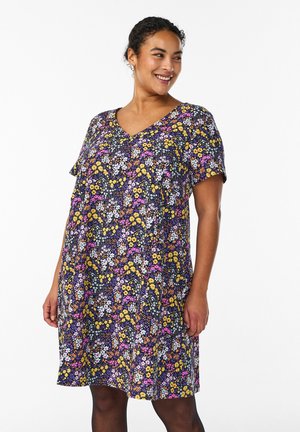 Day dress - silhouette w. fl aop