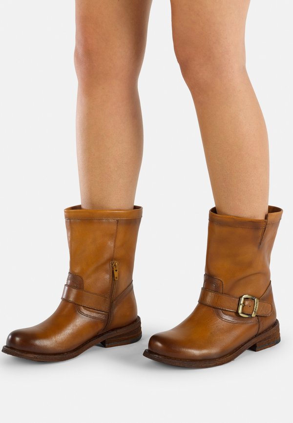 Cowboy-/Bikerstiefelette - couro