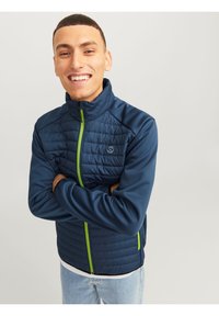 Jack & Jones QUILTED COLLAR - Overgangsjakke - ensign blue/wild lime