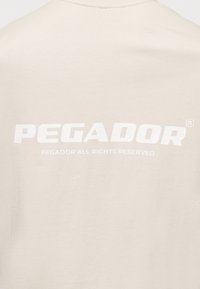 Pegador ARENDAL LOGO HEAVY OVERSIZED TEE - Apdrukāts T-krekls - washed coast sand/white