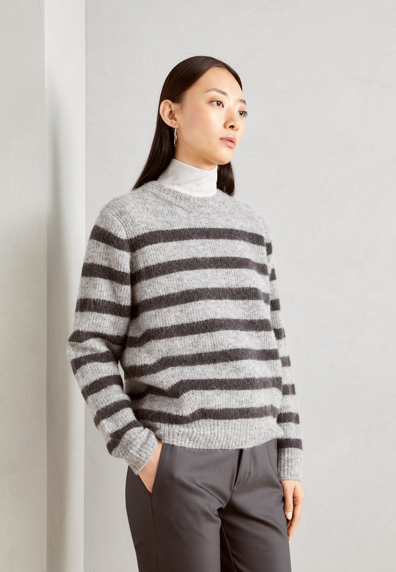 Mos Mosh THORA STRIPE CREWNECK - Pulover - sharkskin