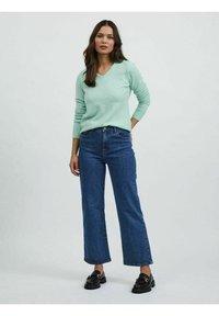 VILA VIRIL L/S V-NECK TOP - Camisola - grayed jade
