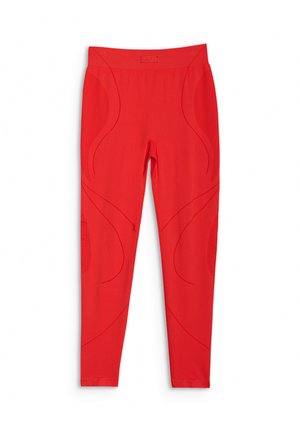 4F, 4F LEGGINSY TRENINGOWE BEZSZWOWE DAMSKIE - Leggings - red