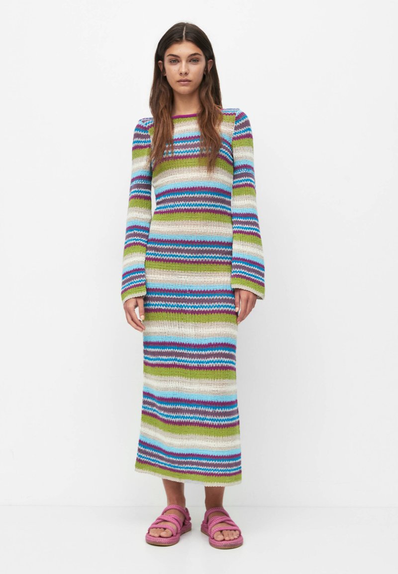 PULL&BEAR CROCHET OPEN BACK Jumper dress green Zalando.de