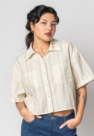 trueStory, Button-down blouse - sand natural striped