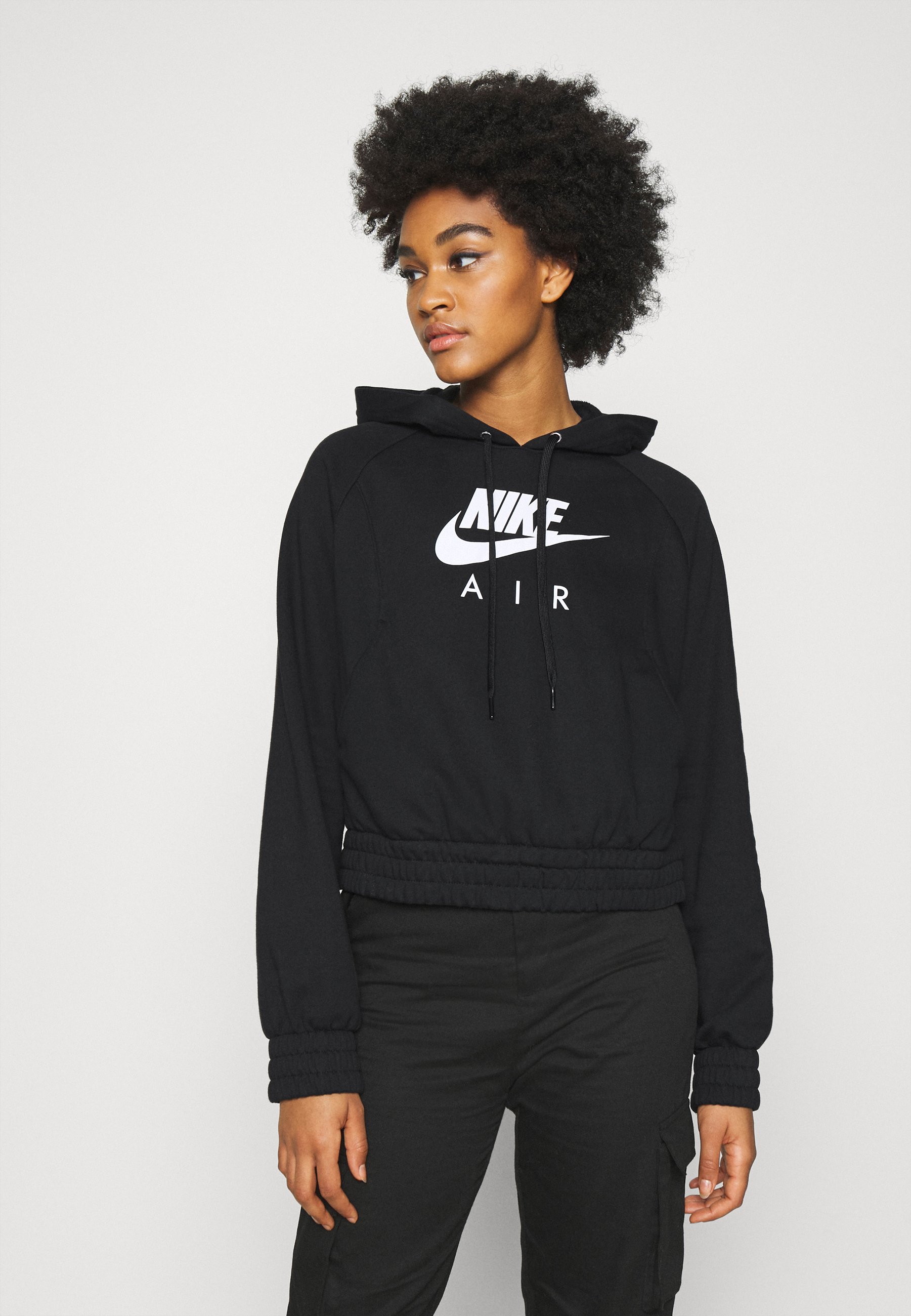 Nike Sportswear AIR HOODIE Kapuzenpullover blackwhite Nike Sportswear AIR CROP HOODIE Kapuzenpullover black